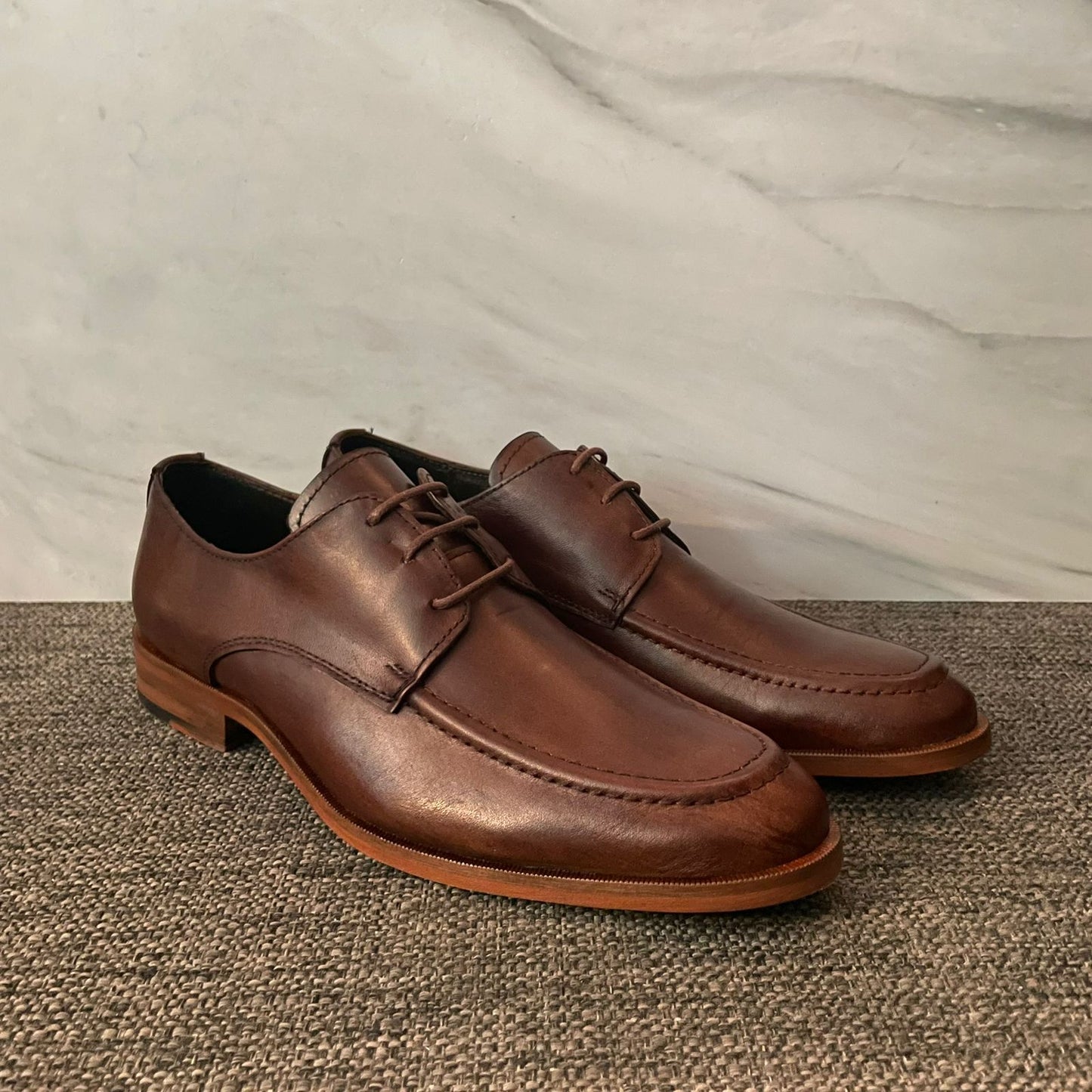 Oxford Madera muñequeado piel y suela de cuero cosida Mod 13001