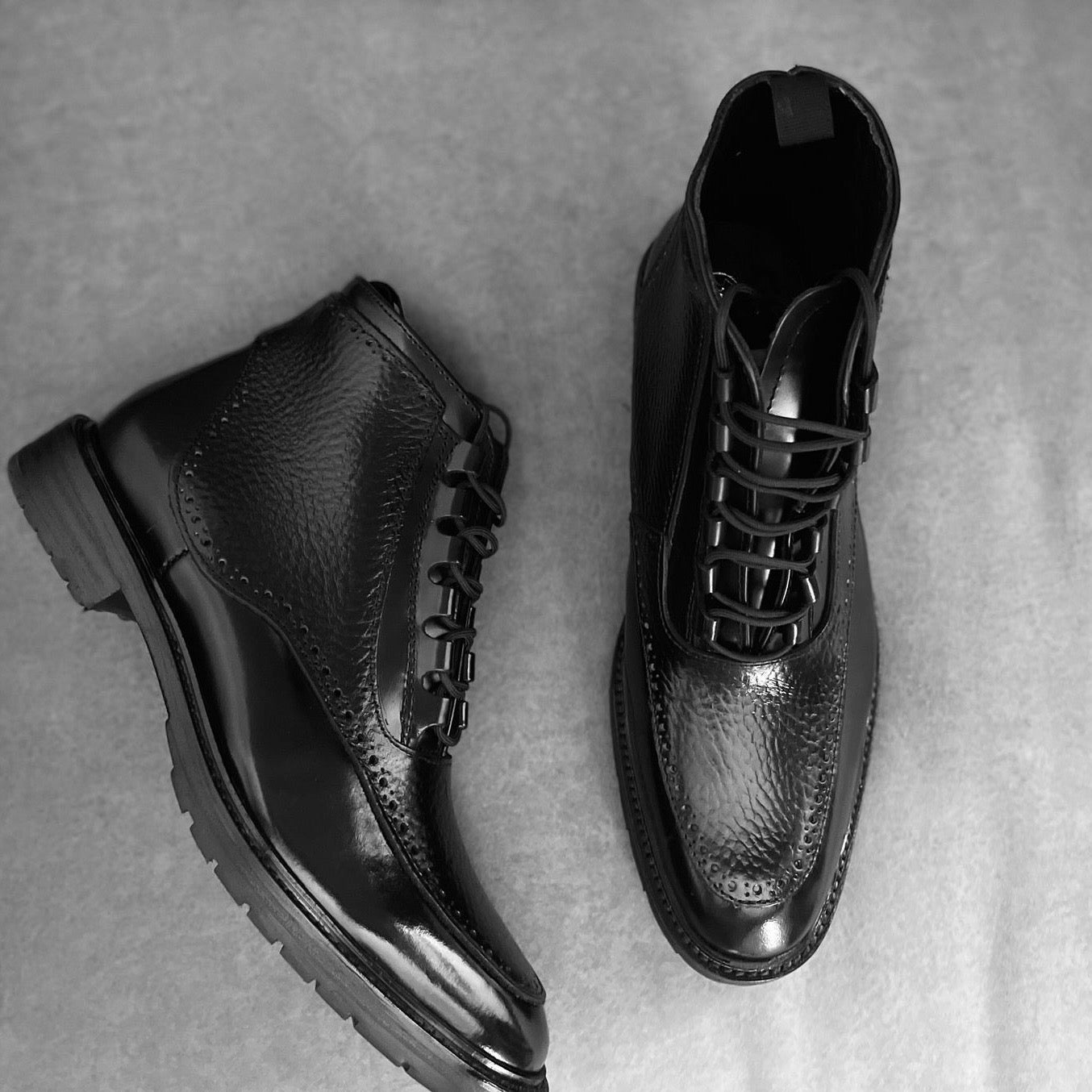 Black Diamond Bota corte piel y suela de cuero + Antiderrapante Negra Mod 3000