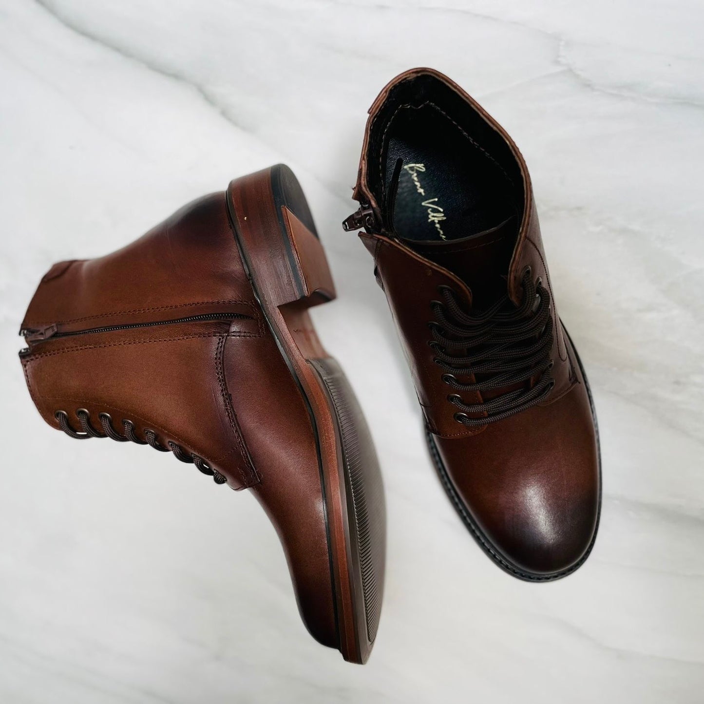 Bota casual Jhon Atanado cera ahuamdo color cafe modelo RCH-001