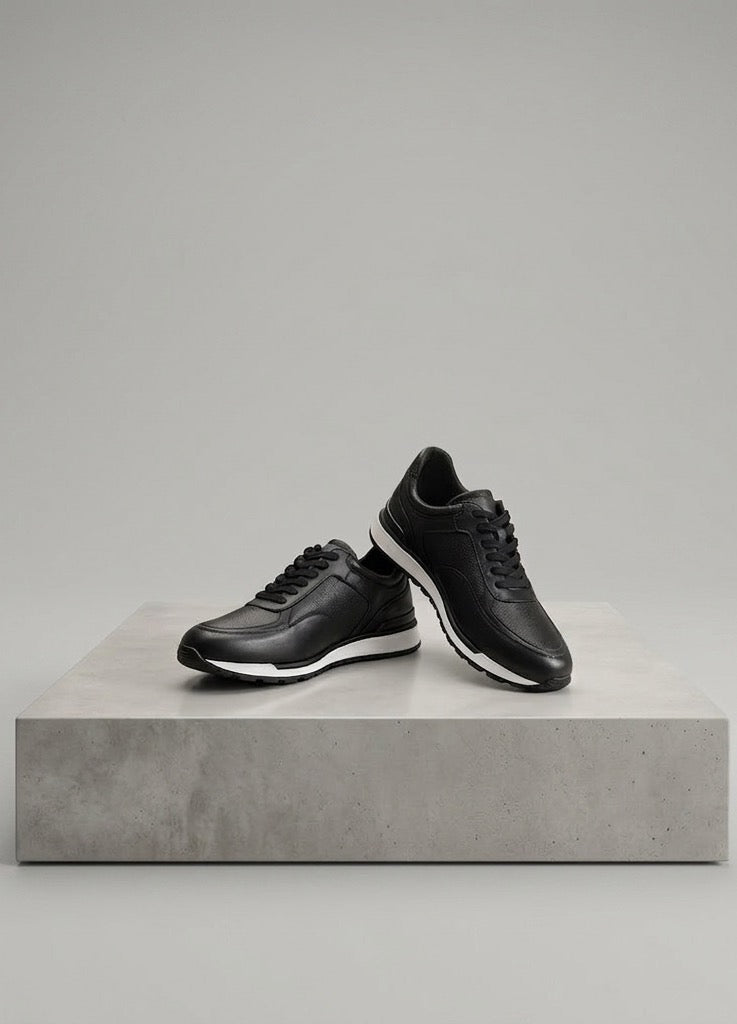 Sneakers negros de piel mod 306