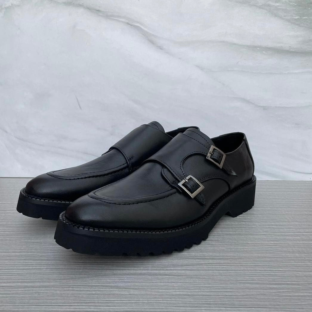 Monkstrap negro Atanado Mod 7003