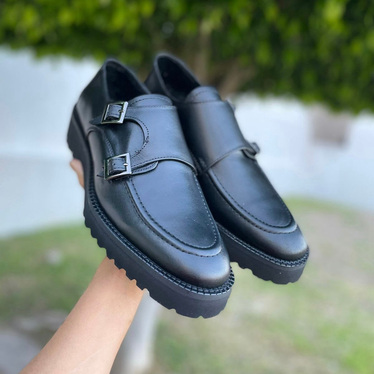 Monkstrap negro Atanado Mod 7003
