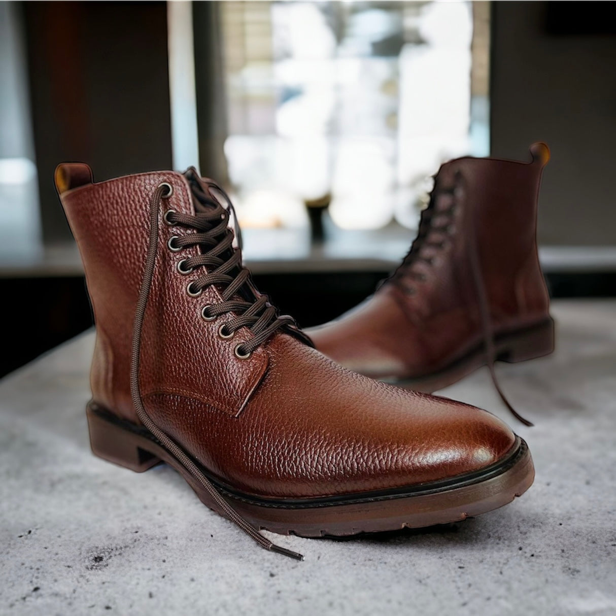 Combat Boots Floter Cognac cuero y antiderrapante Mod 009