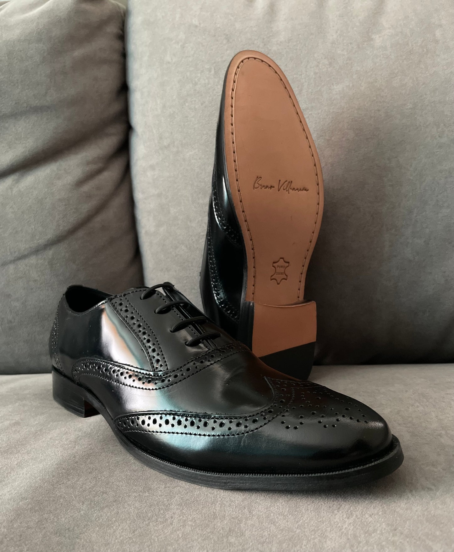 Bostoniano Black suit corte piel y suela de cuero Mod 7015
