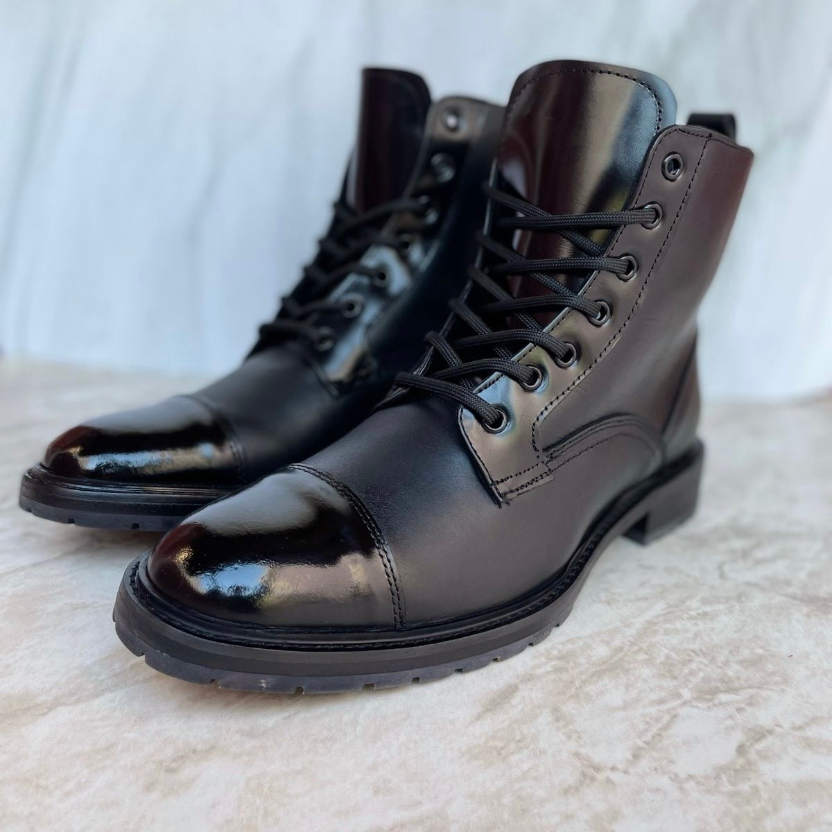 Combat Boots black shine cuero y antiderrapante Mod 005