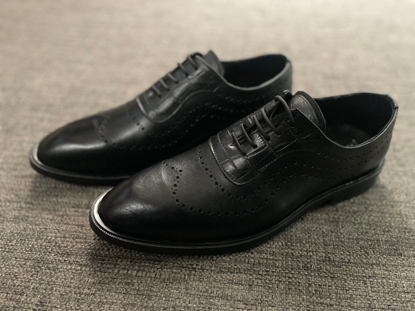 Oxford black heart corte piel y suela de cuero + antiderrapante Mod STO 002