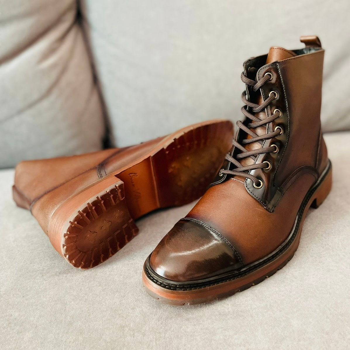 Combat Boots honey shine cuero y antiderrapante Mod 005
