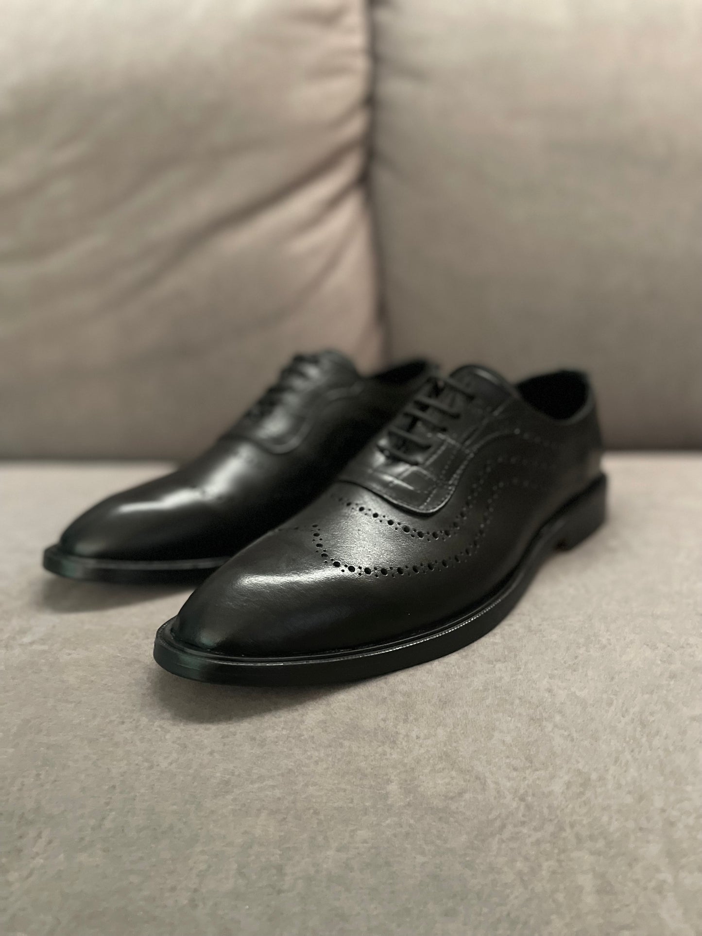 Oxford black heart corte piel y suela de cuero + antiderrapante Mod STO 002