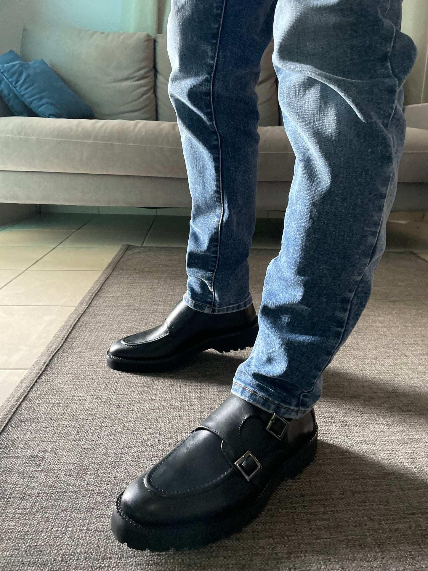 Monkstrap negro Atanado Mod 7003