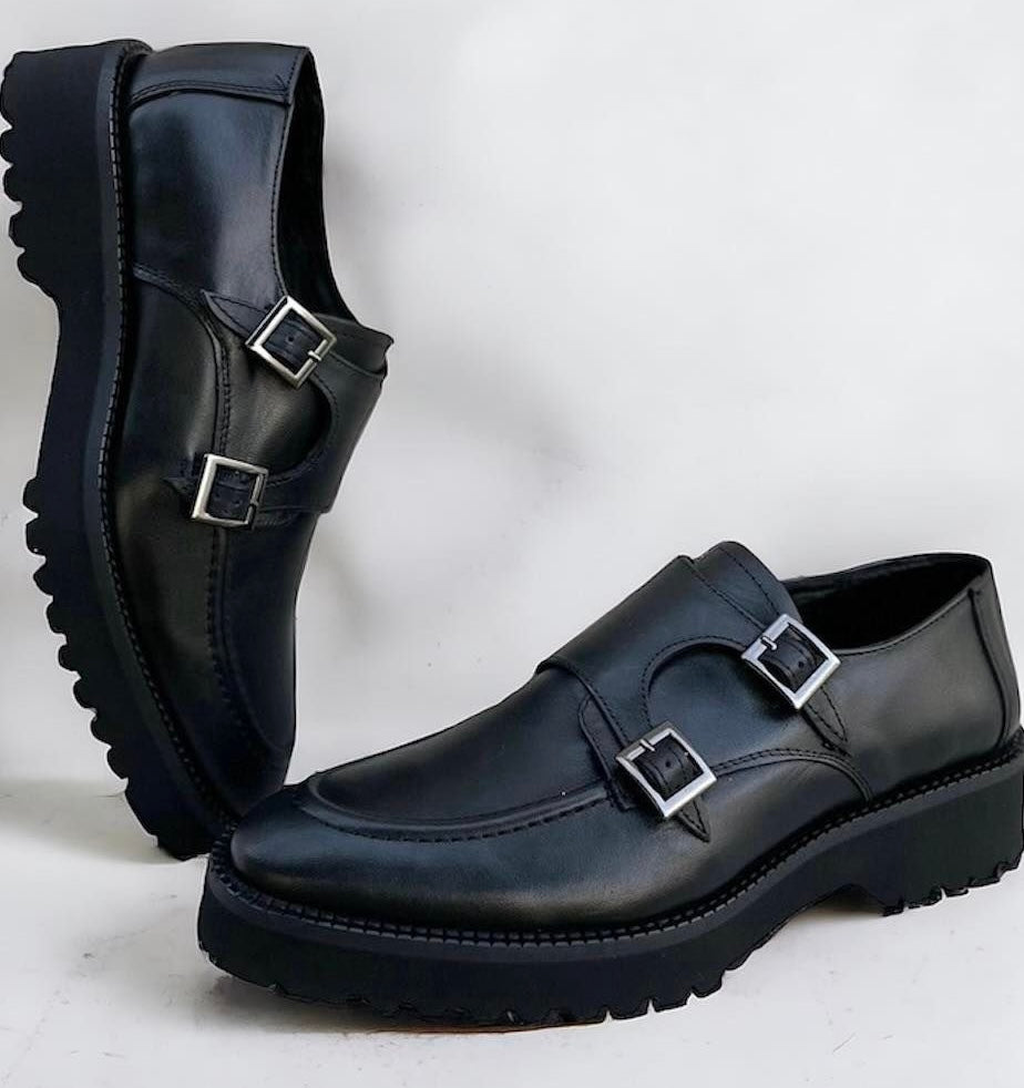 Monkstrap negro Atanado Mod 7003