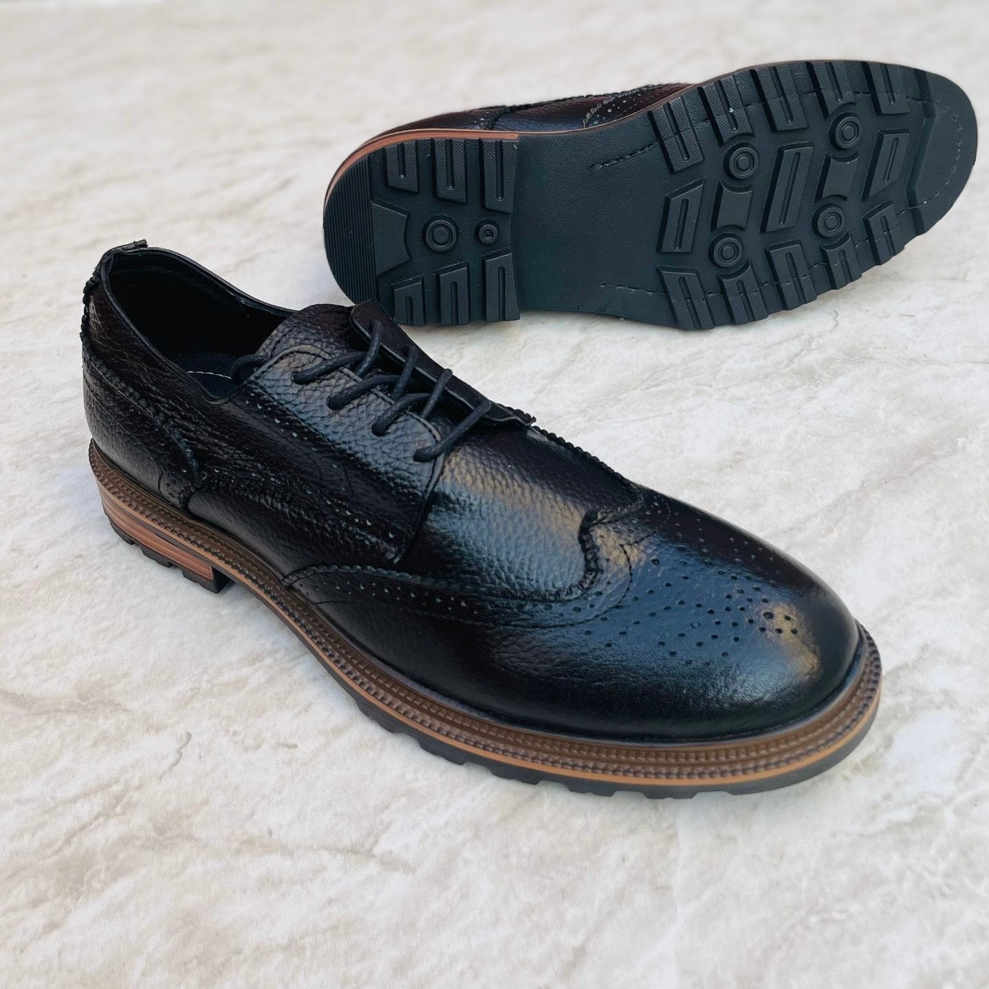 Bostoniano Negro suela de caucho Mod 3310