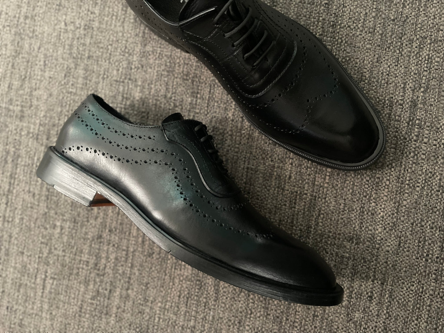 Oxford black heart corte piel y suela de cuero + antiderrapante Mod STO 002