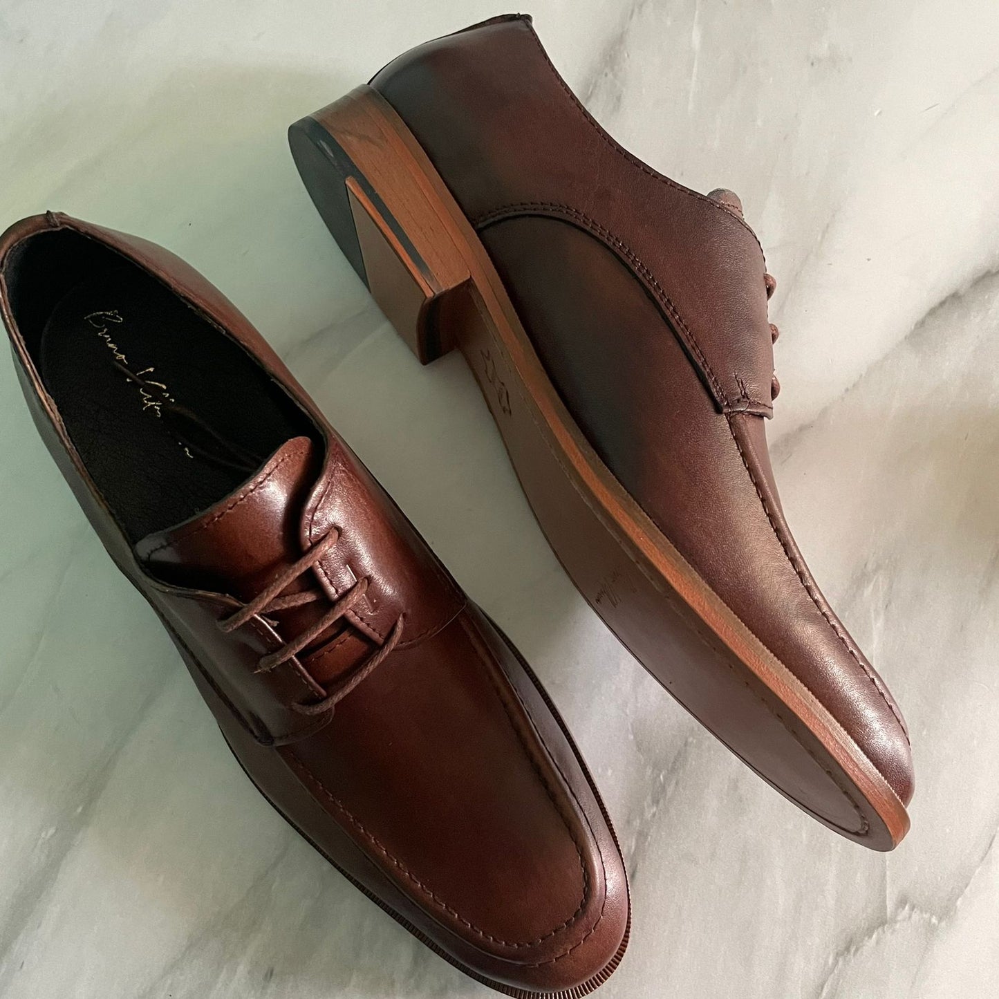 Oxford Madera muñequeado piel y suela de cuero cosida Mod 13001