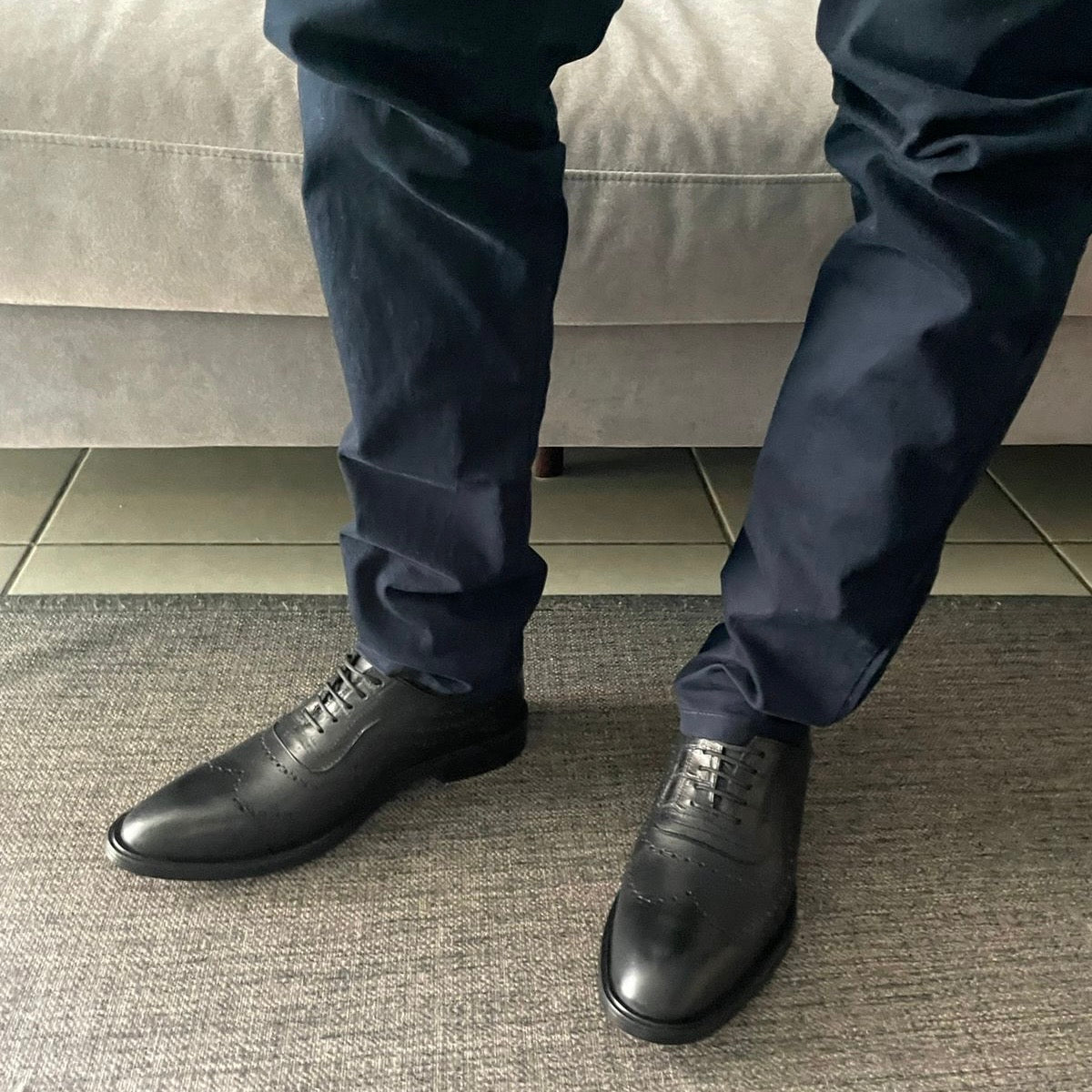 Oxford black heart corte piel y suela de cuero + antiderrapante Mod STO 002