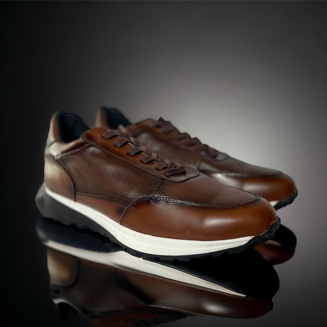 Sneakers wolf brown corte y forro de piel Mod 1212