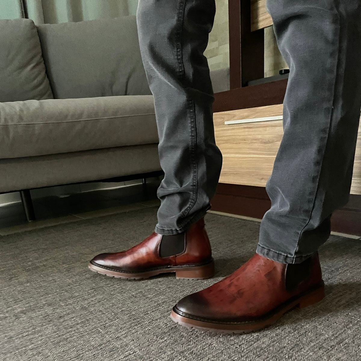 Bota Chelsea Henrry corte de piel color ocre ahumado modelo 400