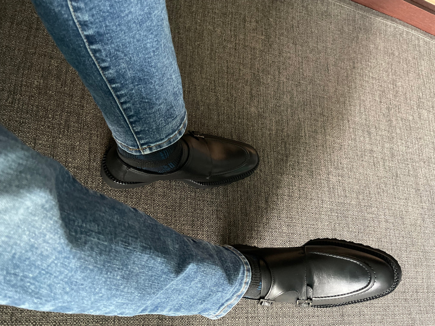 Monkstrap negro Atanado Mod 7003