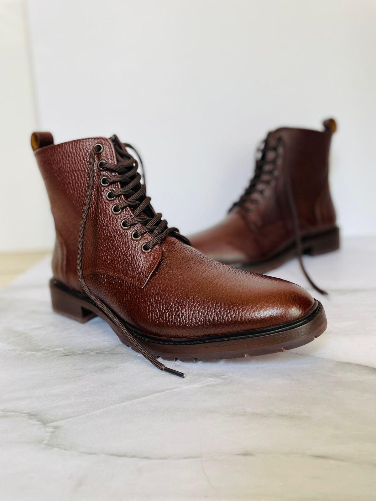 Combat Boots Floter Cognac cuero y antiderrapante Mod 009