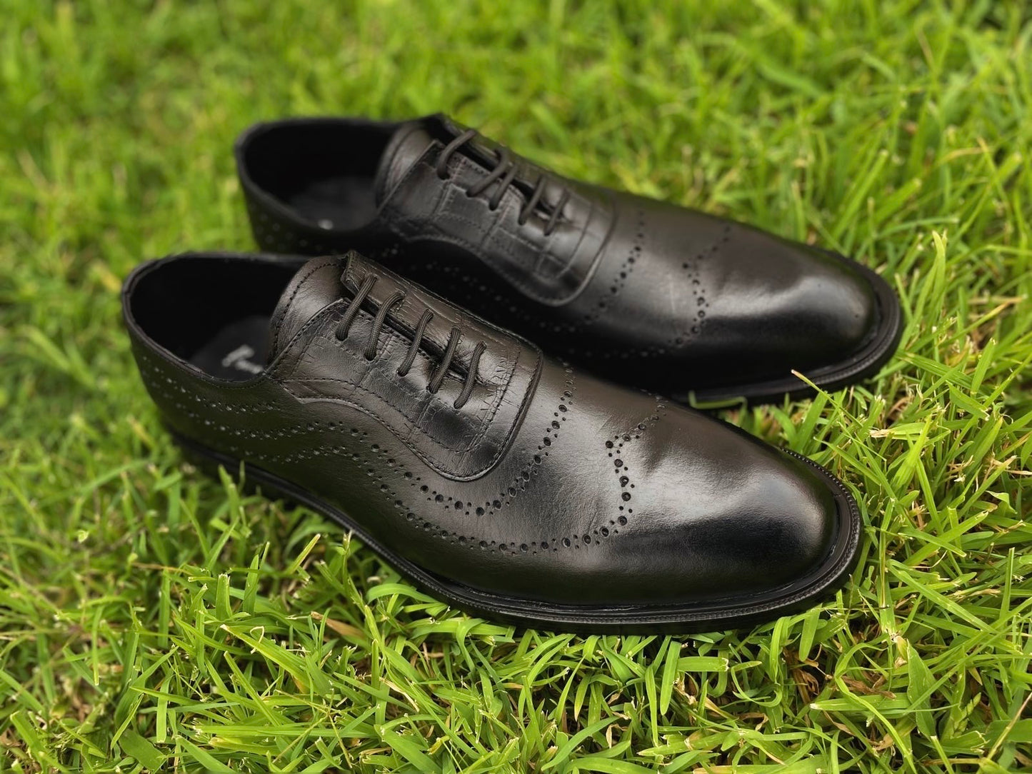Oxford black heart corte piel y suela de cuero + antiderrapante Mod STO 002