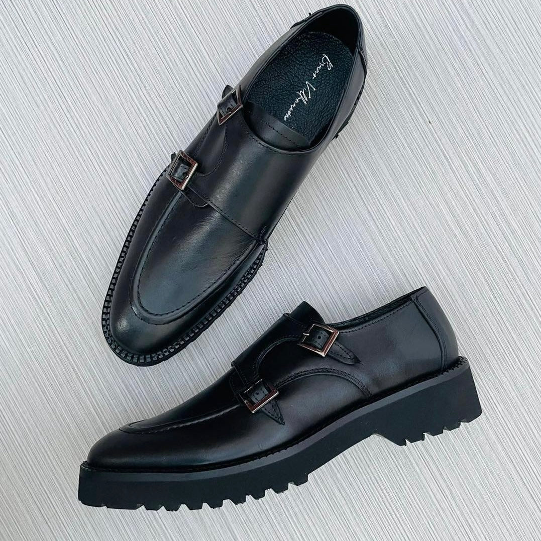 Monkstrap negro Atanado Mod 7003