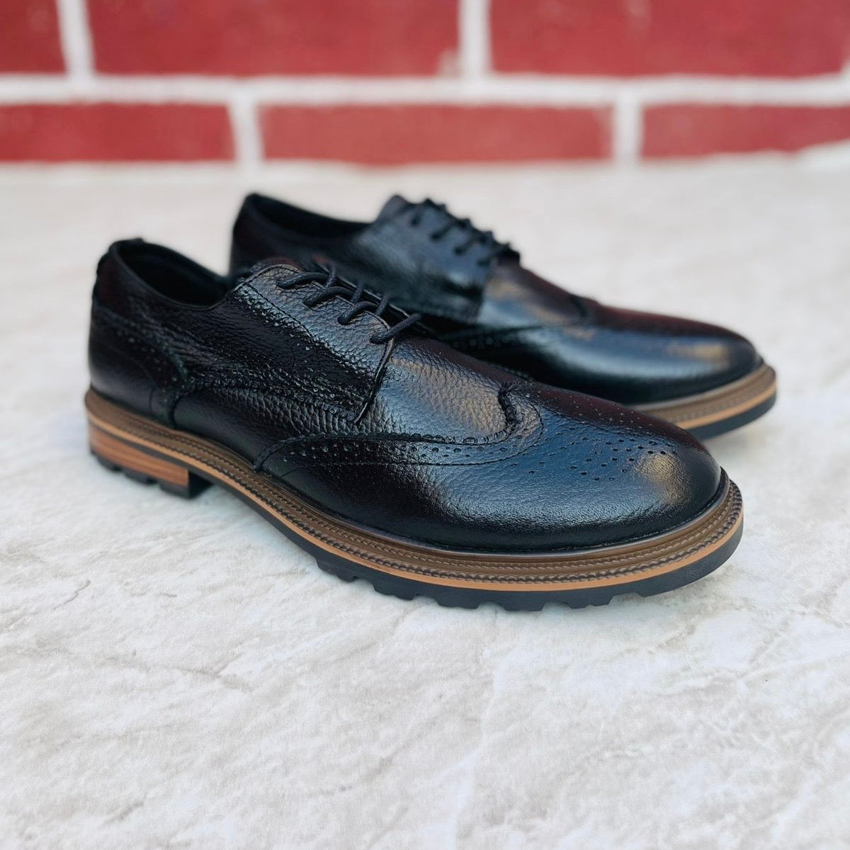 Bostoniano Negro suela de caucho Mod 3310