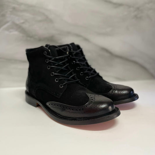 Bota Farmer black suela de cuero cosida Mod 341