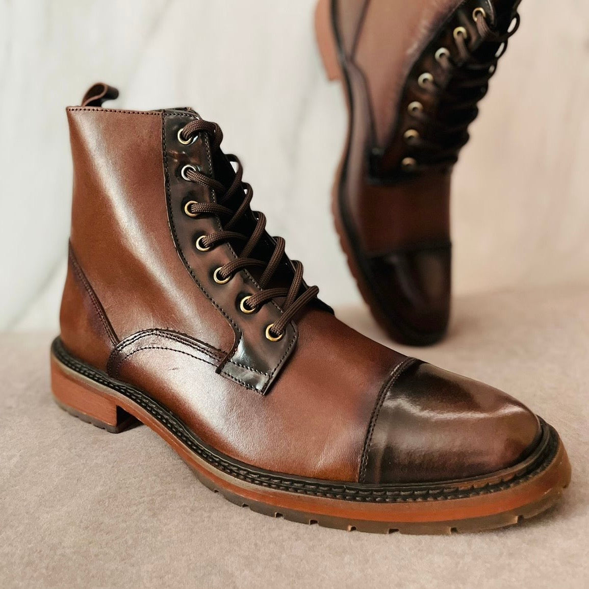 Combat Boots honey shine cuero y antiderrapante Mod 005