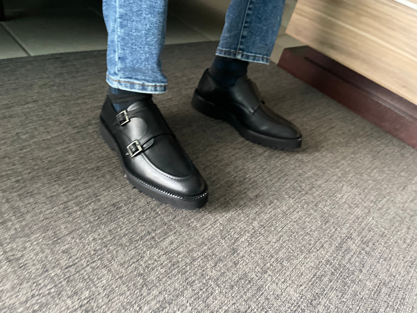 Monkstrap negro Atanado Mod 7003