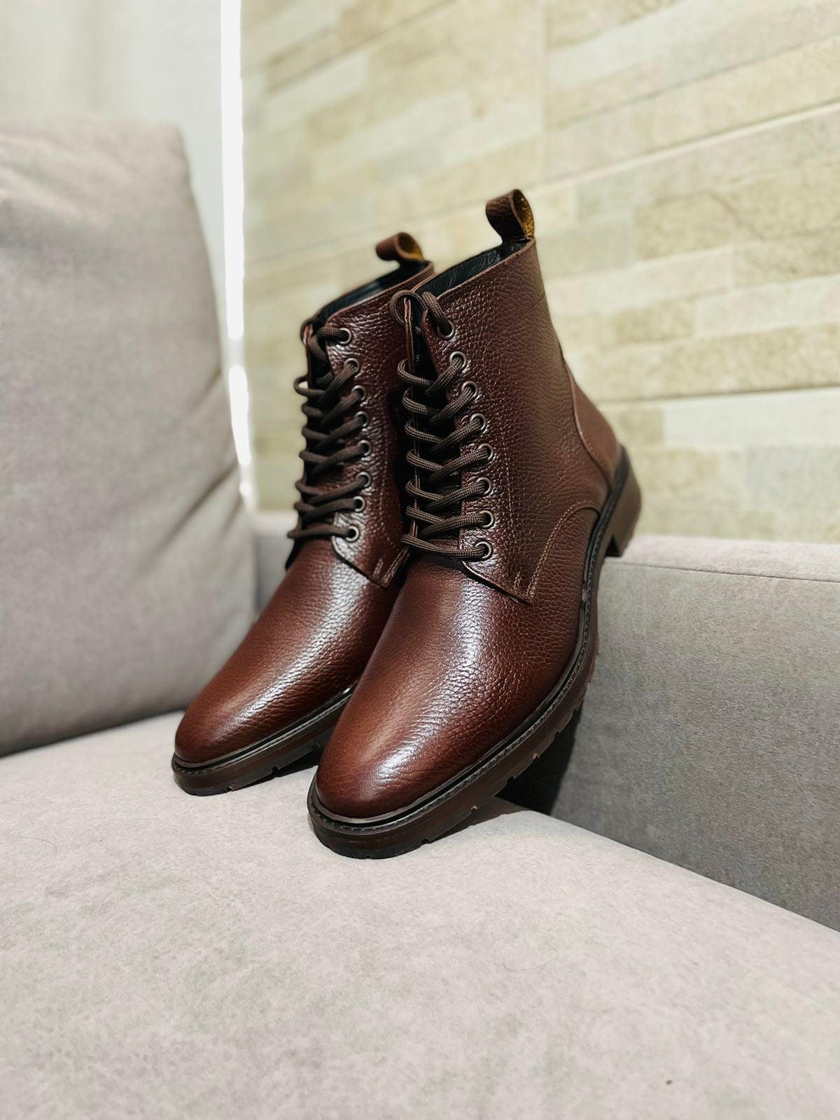 Combat Boots Floter Cognac cuero y antiderrapante Mod 009