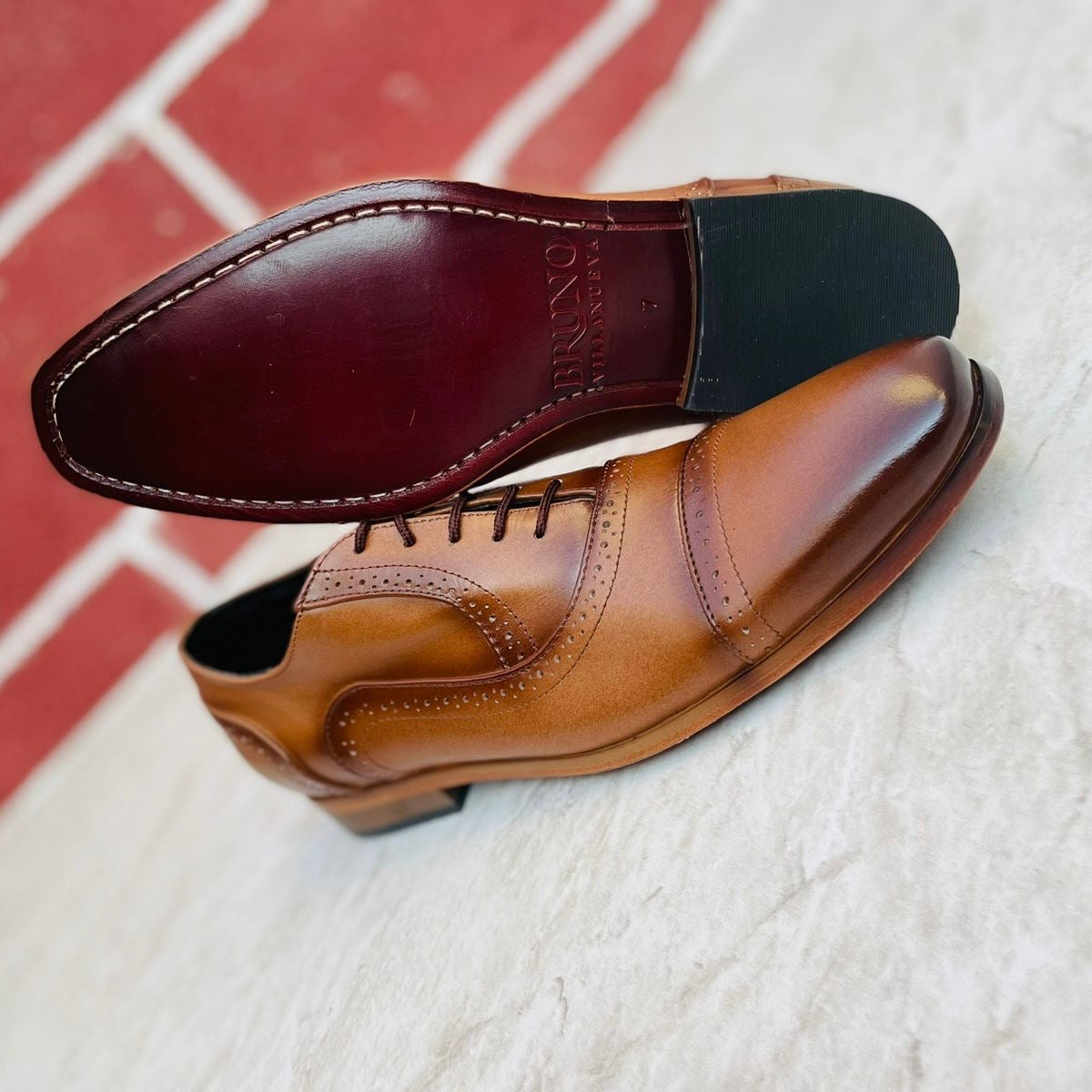 Oxford miel suela de cuero Mod 3300