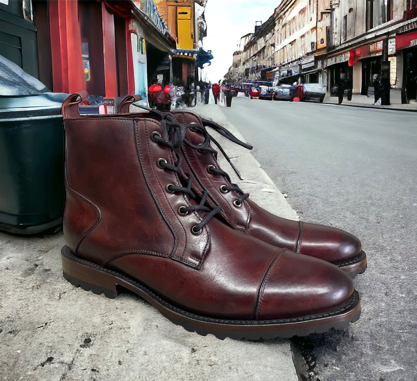 Harry Burgundy Vintage Goodyear Welt Modelo Harry