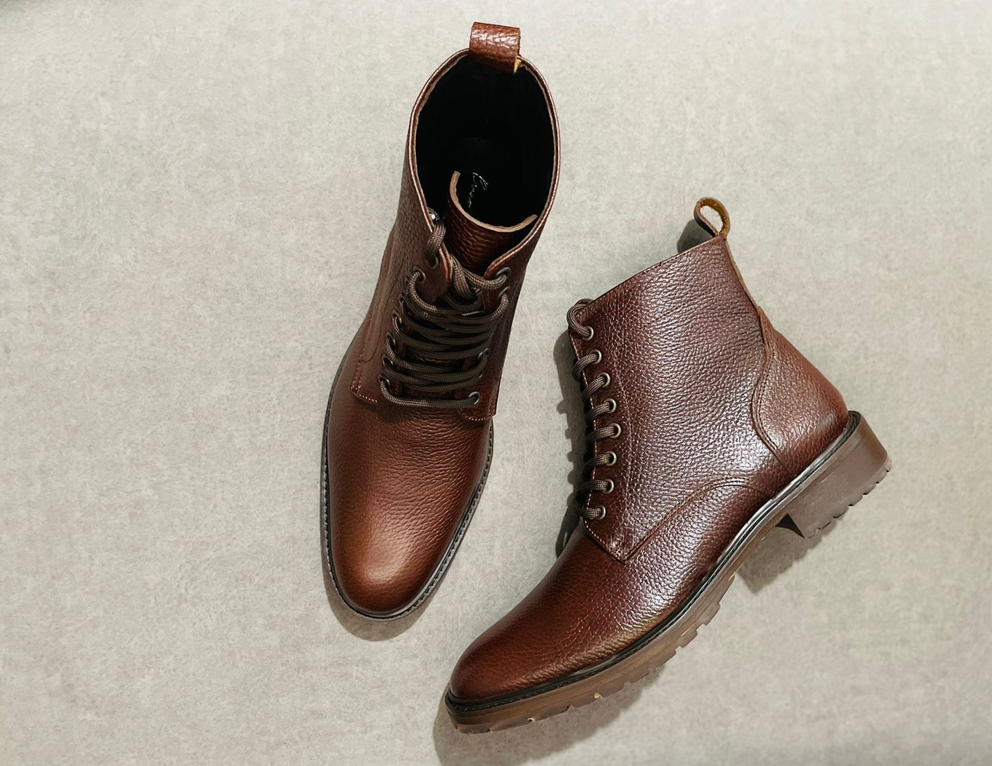 Combat Boots Floter Cognac cuero y antiderrapante Mod 009