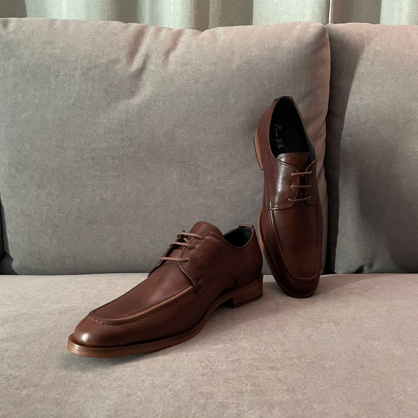 Oxford Madera muñequeado piel y suela de cuero cosida Mod 13001