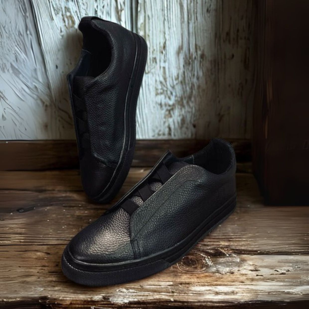 Sneakers Z all black corte piel Mod 1009