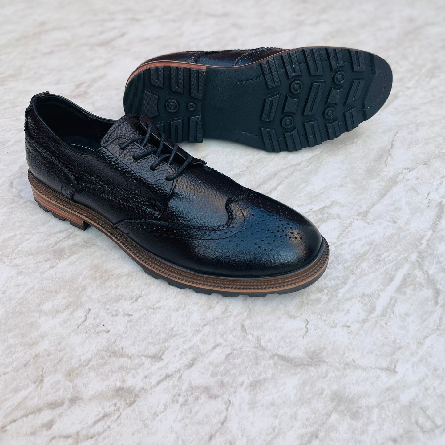 Bostoniano Negro suela de caucho Mod 3310