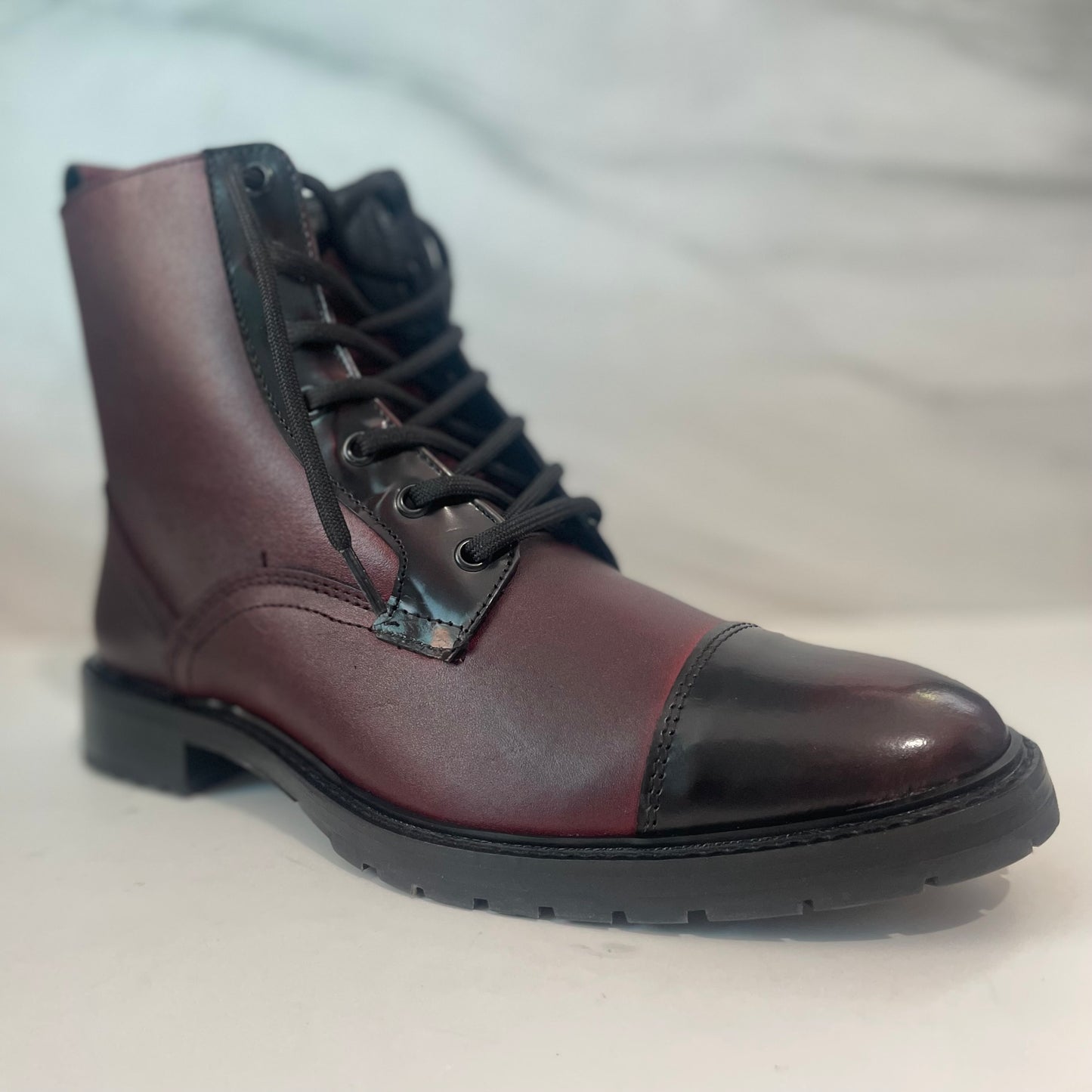 Combat Boots wine shine cuero y antiderrapante Mod 005