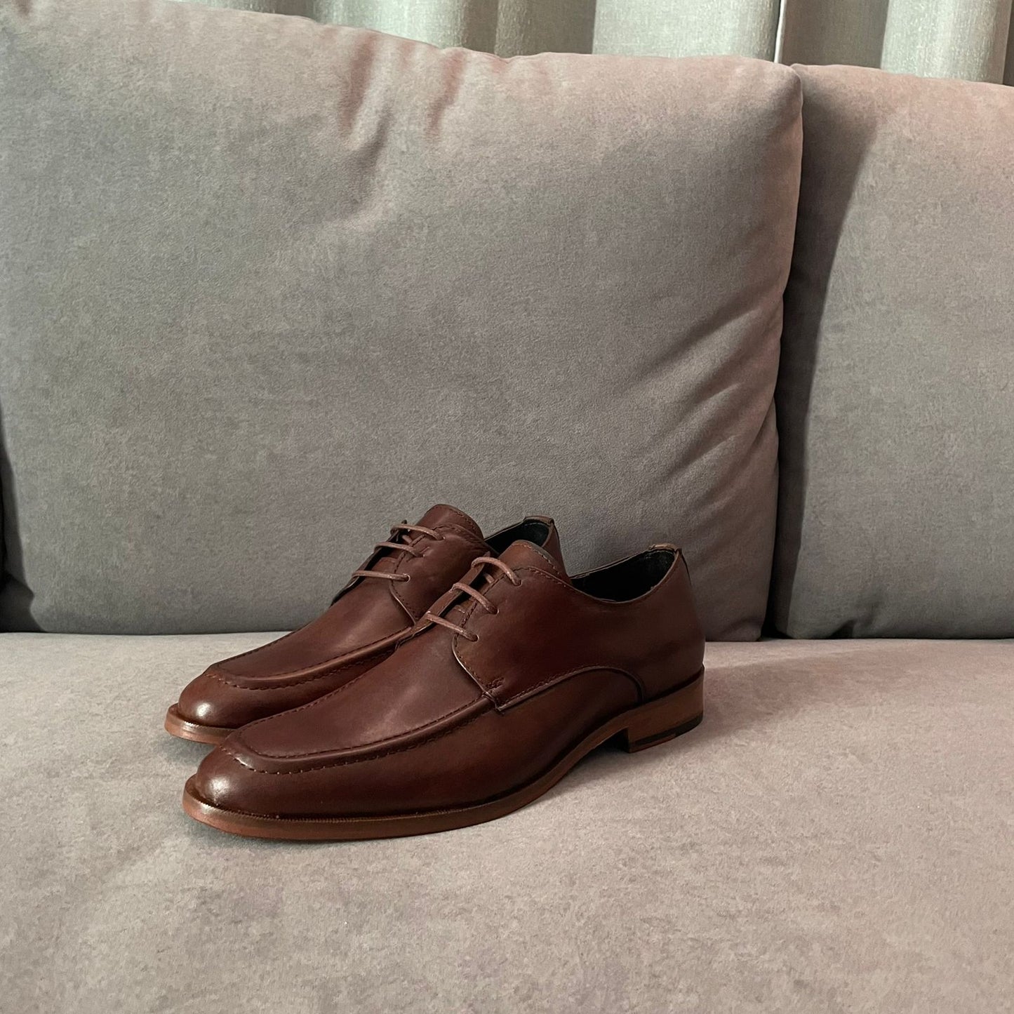 Oxford Madera muñequeado piel y suela de cuero cosida Mod 13001