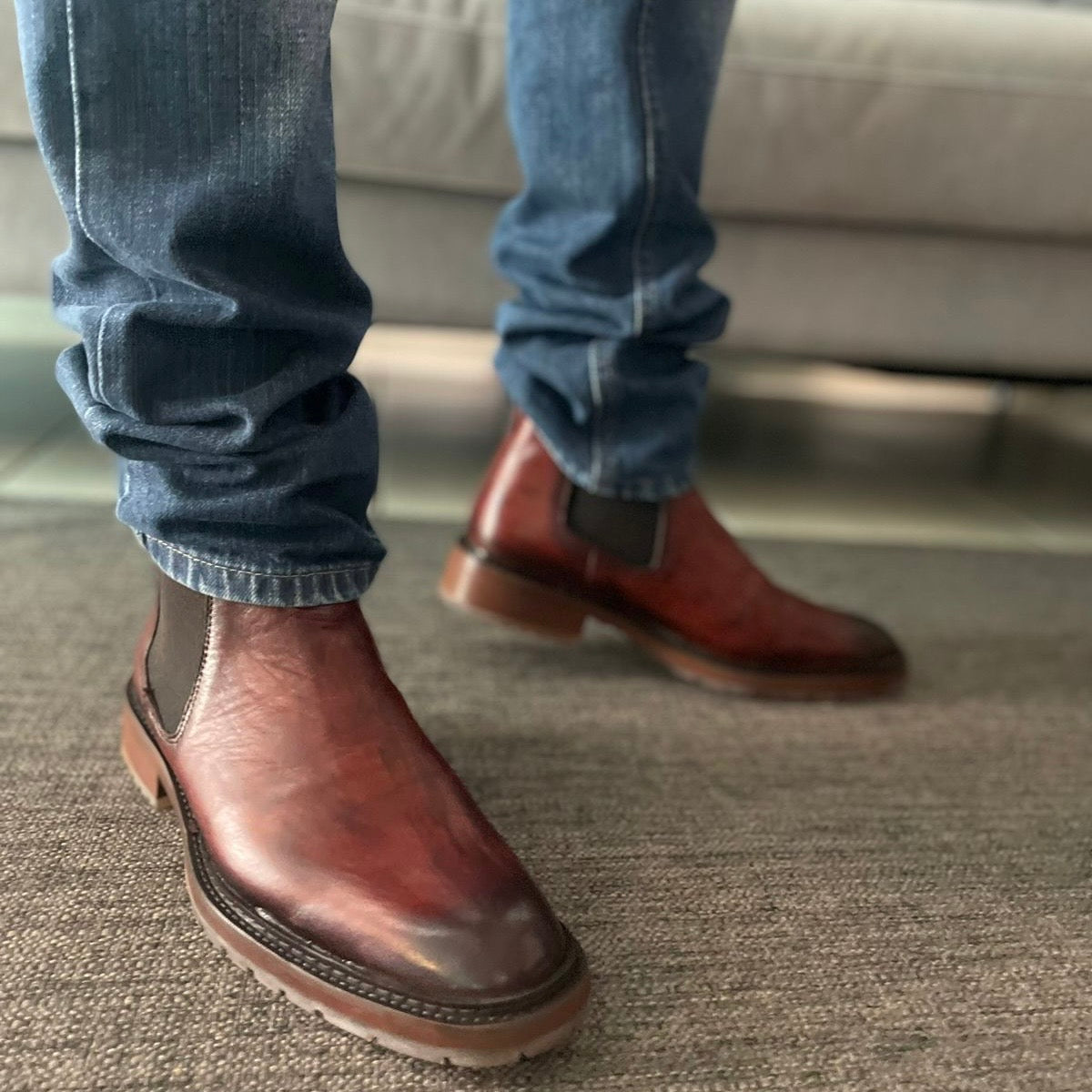 Bota Chelsea Henrry corte de piel color ocre ahumado modelo 400