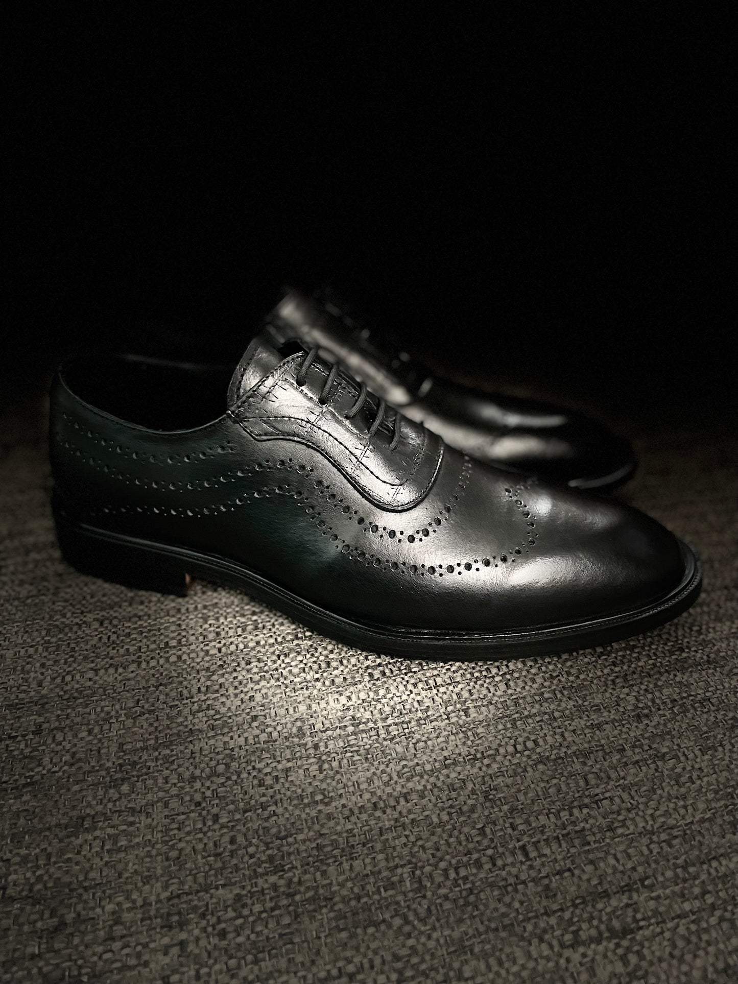 Oxford black heart corte piel y suela de cuero + antiderrapante Mod STO 002