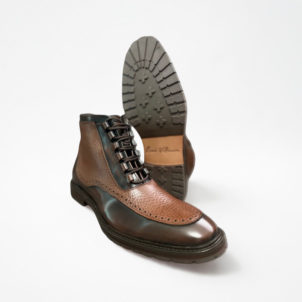 Honey diamond bota de piel y suela de cuero+ Antiderrapante color Miel Modelo 3000