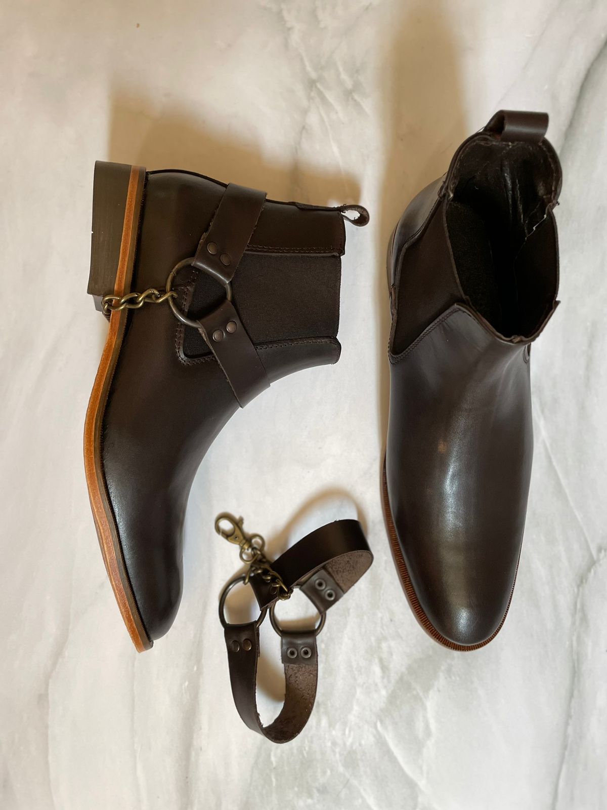 Boots Proteo de piel café suela de cuero cocida Mod 401