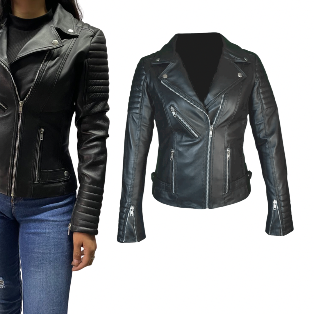 Chamarra Dama 100% piel Modelo Lady Rocker