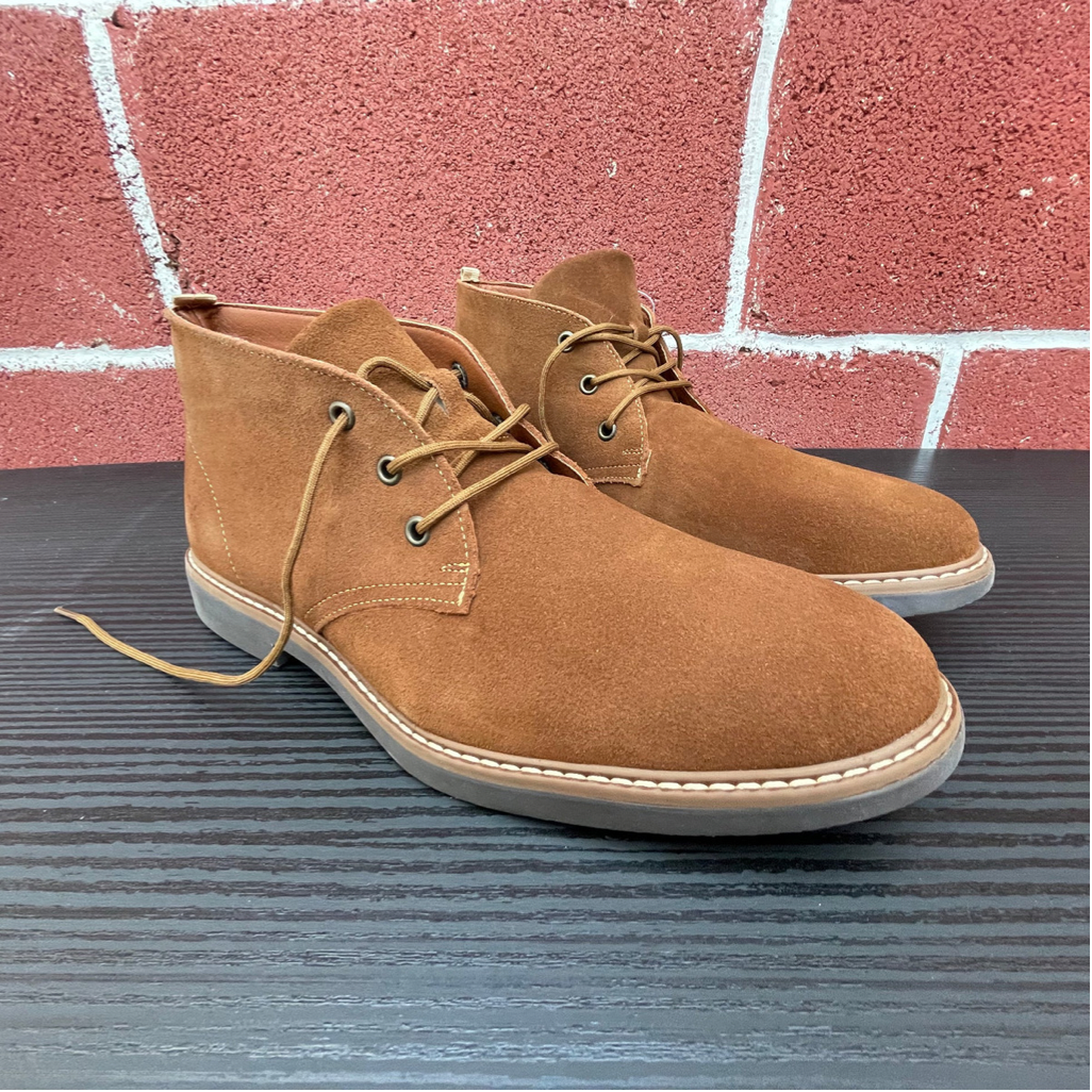 Botín cordones Gamuza Canela Suela de Goma Mod 35802