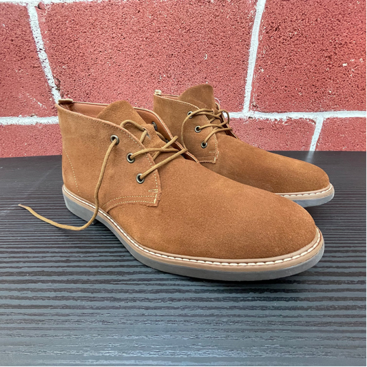 Botín cordones Gamuza Canela Suela de Goma Mod 35802