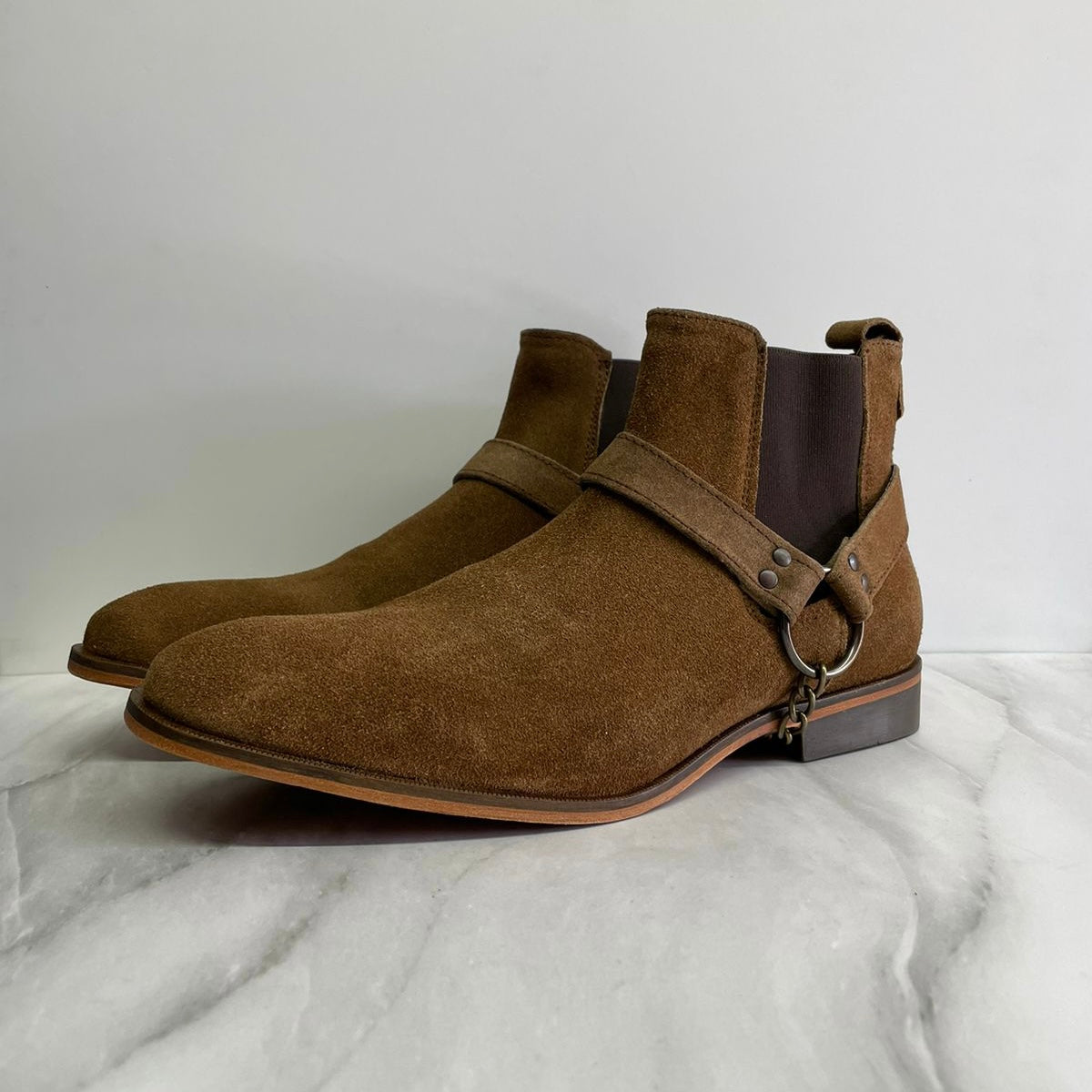 Proteo boots gamuza arena suela de cuero, arnés desmontable Mod 401