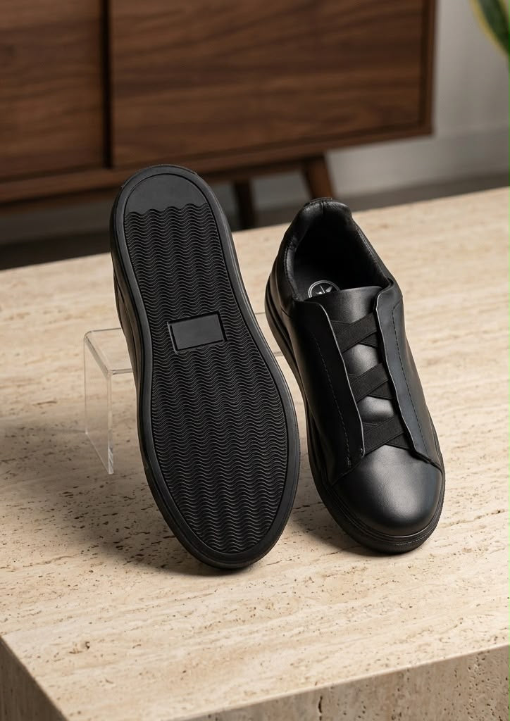 Sneakers Negros de Piel - Modelo 4101
