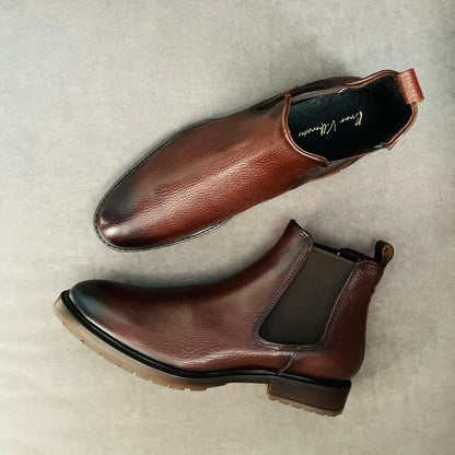 Bota Chelsea Flotter ahumada corte de piel color cogñac modelo 400