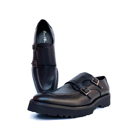 Monkstrap negro Atanado  Mod 7003