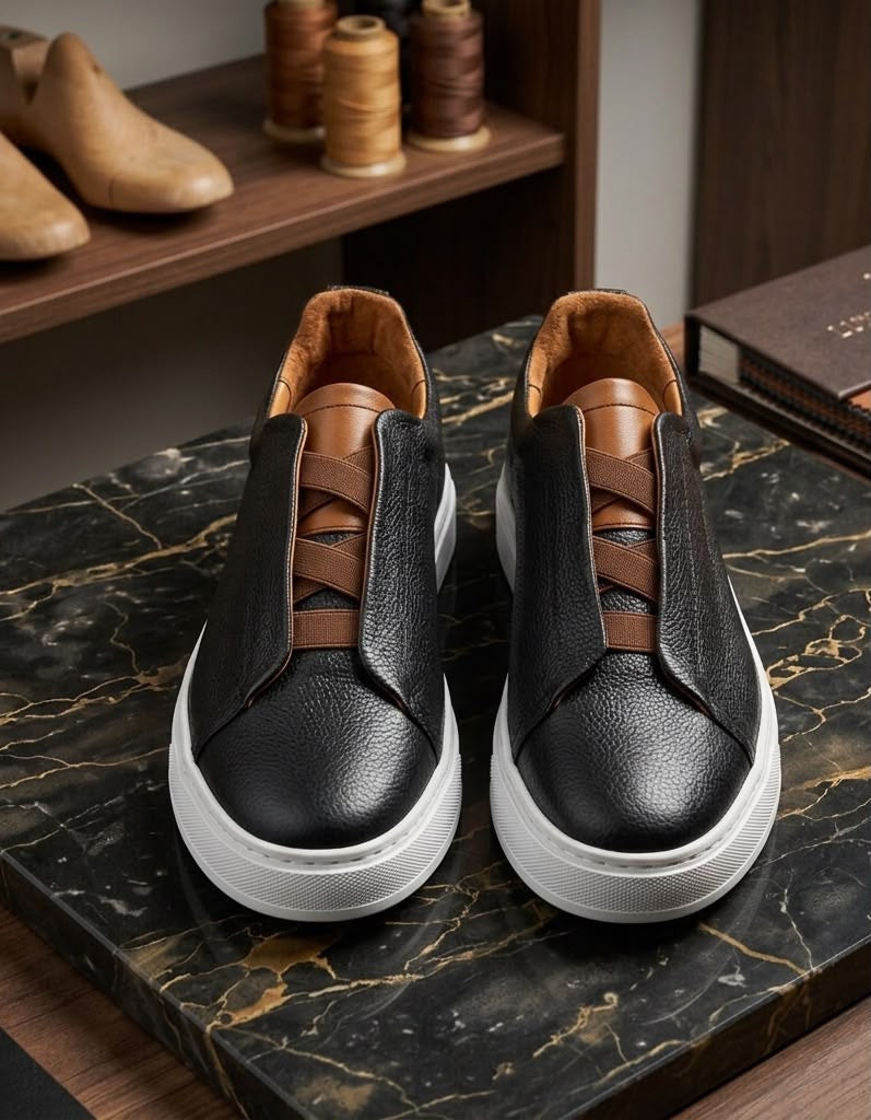Sneakers Z black & brown piel Mod 1009SA