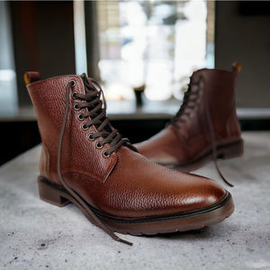 Combat Boots Floter Cognac cuero y antiderrapante Mod 009